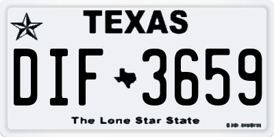 TX license plate DIF3659