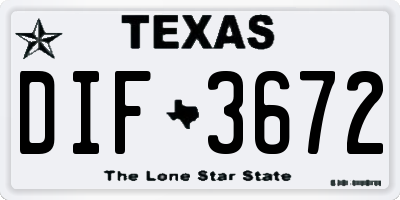 TX license plate DIF3672