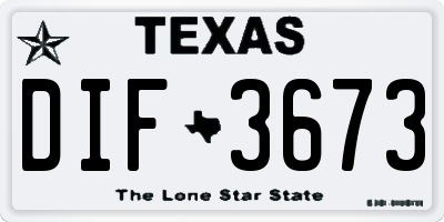 TX license plate DIF3673