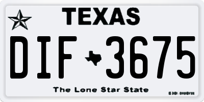 TX license plate DIF3675