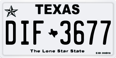 TX license plate DIF3677
