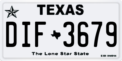 TX license plate DIF3679