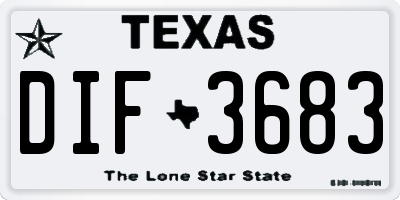 TX license plate DIF3683