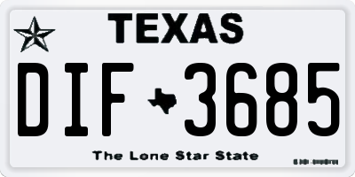 TX license plate DIF3685