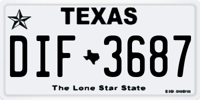 TX license plate DIF3687