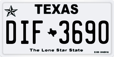 TX license plate DIF3690