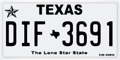 TX license plate DIF3691