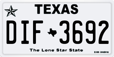 TX license plate DIF3692