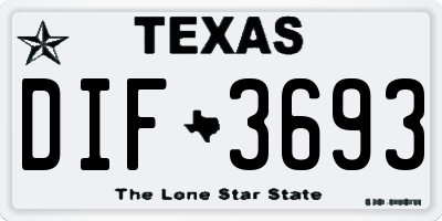 TX license plate DIF3693
