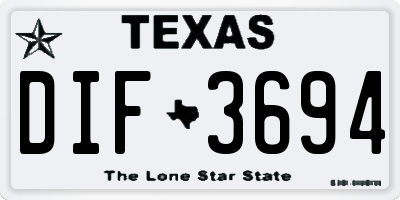 TX license plate DIF3694