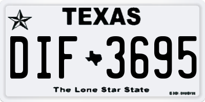 TX license plate DIF3695