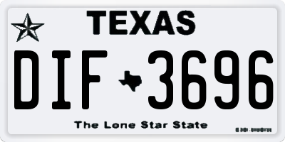 TX license plate DIF3696
