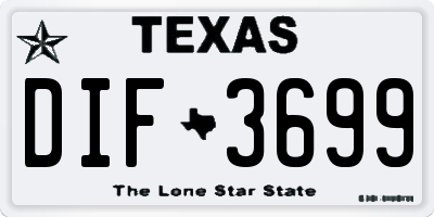 TX license plate DIF3699