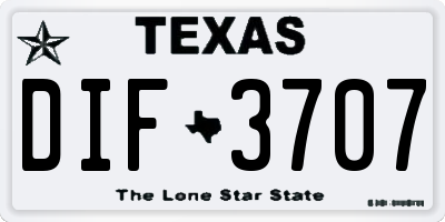 TX license plate DIF3707