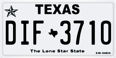 TX license plate DIF3710