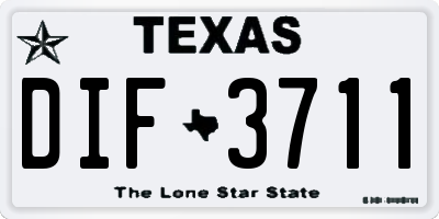 TX license plate DIF3711