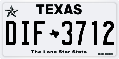 TX license plate DIF3712