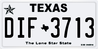 TX license plate DIF3713