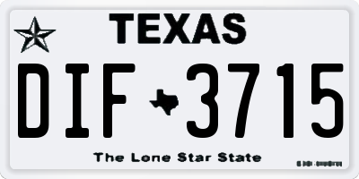 TX license plate DIF3715