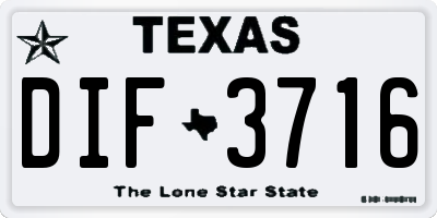 TX license plate DIF3716