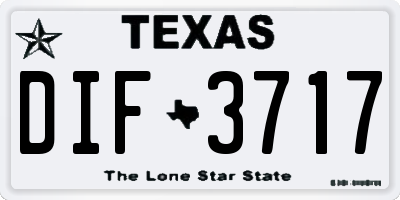TX license plate DIF3717