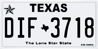 TX license plate DIF3718