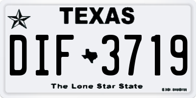 TX license plate DIF3719