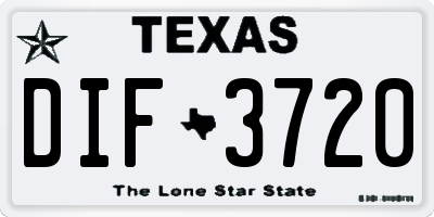 TX license plate DIF3720