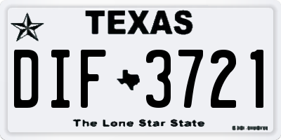 TX license plate DIF3721