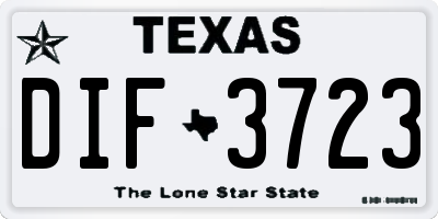 TX license plate DIF3723
