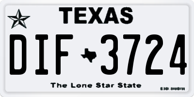 TX license plate DIF3724
