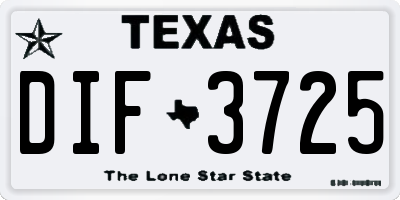 TX license plate DIF3725