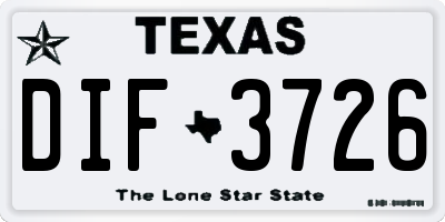 TX license plate DIF3726