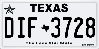 TX license plate DIF3728