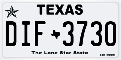 TX license plate DIF3730