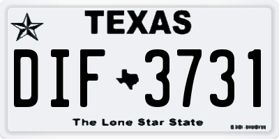 TX license plate DIF3731