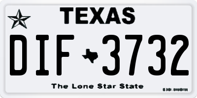 TX license plate DIF3732