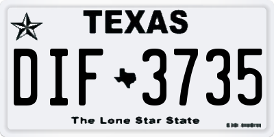TX license plate DIF3735