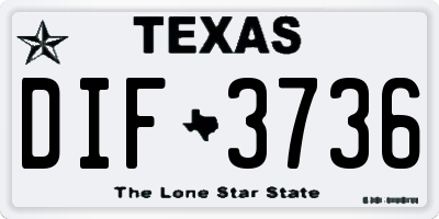 TX license plate DIF3736