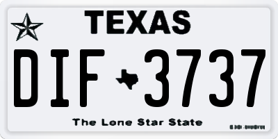 TX license plate DIF3737