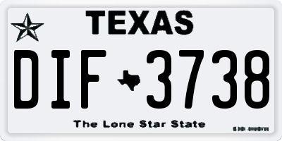 TX license plate DIF3738