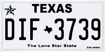 TX license plate DIF3739