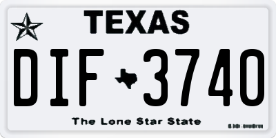 TX license plate DIF3740