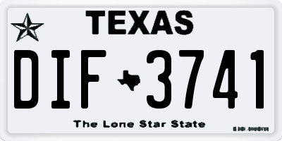 TX license plate DIF3741