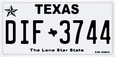 TX license plate DIF3744