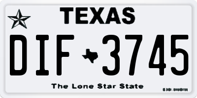 TX license plate DIF3745