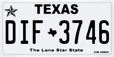 TX license plate DIF3746
