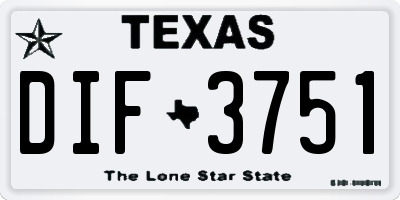 TX license plate DIF3751