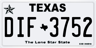 TX license plate DIF3752