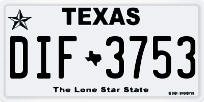 TX license plate DIF3753